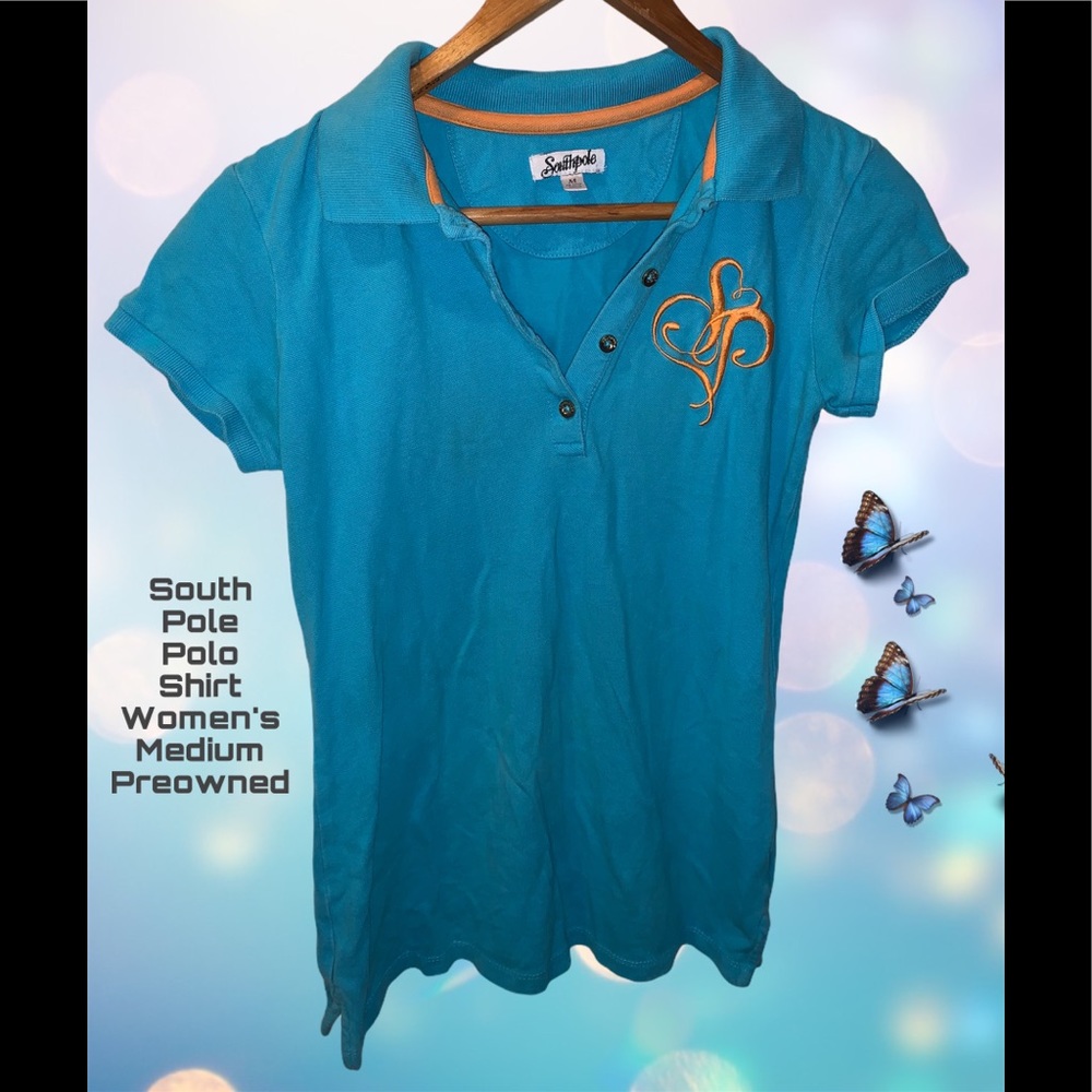 South Pole Polo Shirt Size Medium Women’s Blue